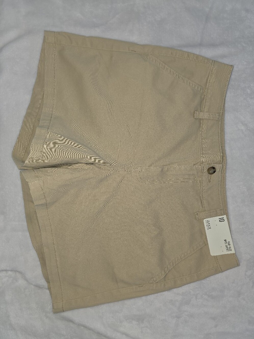 a.n.a Beige Tan High-Rise Cotton Bermuda Shorts with Pockets New w/tags